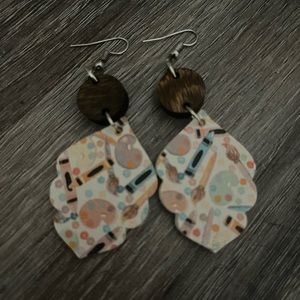 Leather teacher earrings